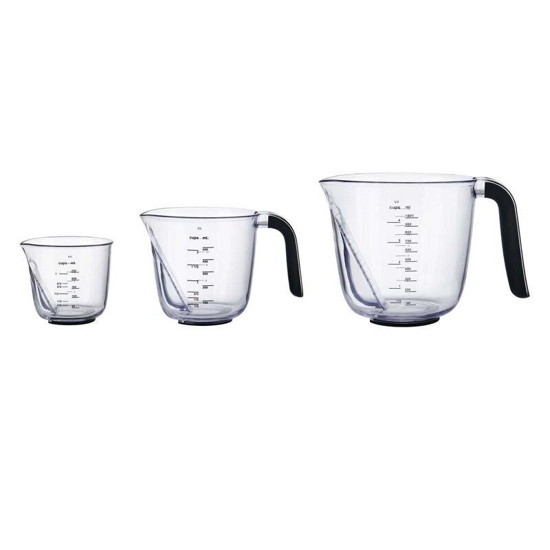 KitchenAid Set Of 3 Angled Measuring Jugs Onyx Black image number 1